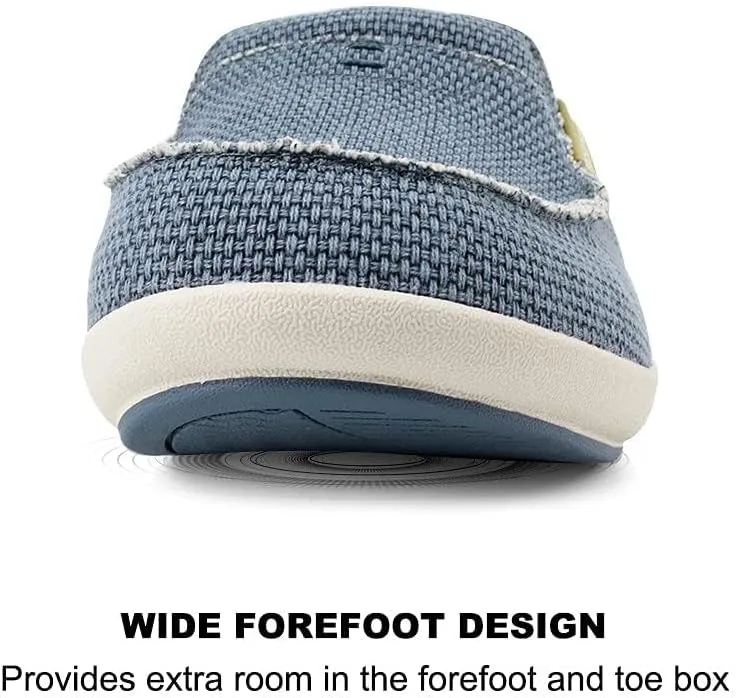 Mens Slippers with Arch Support, Canvas House Slipper for Men with Velvet Lining, Slip On Clog, Indoor Outdoor House Shoes with Anti-Skid Rubber Sole
