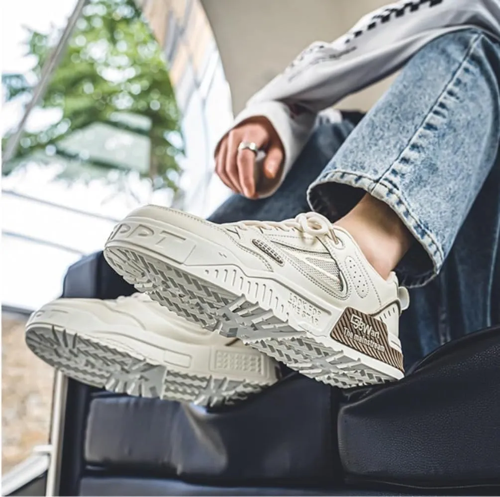 Men's Sneakers - Fashion Trendy Stylish Lace-up Skate Shoes for Street Style and Skateboarding