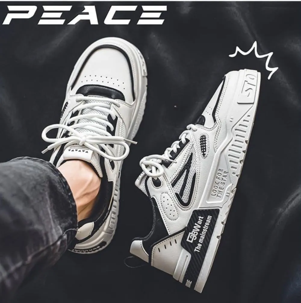 Men's Sneakers - Fashion Trendy Stylish Lace-up Skate Shoes for Street Style and Skateboarding