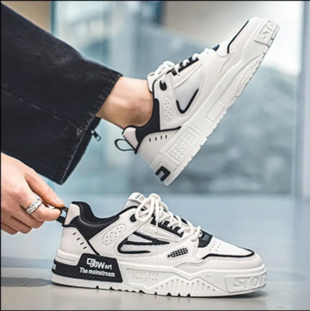 Men's Sneakers - Fashion Trendy Stylish Lace-up Skate Shoes for Street Style and Skateboarding