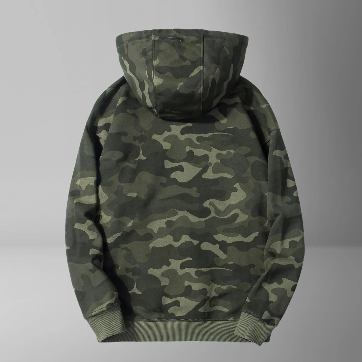 Men's Spring Autumn Camo Sports Loose Fit Casual Pullover Hooded Sweatshirt Outerwear