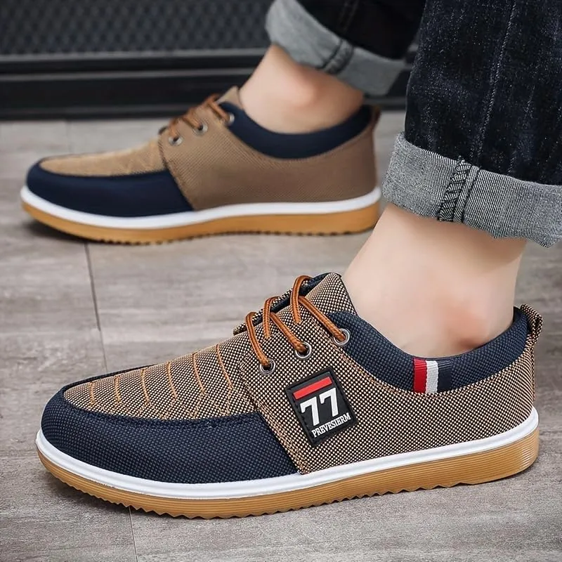 Men's Stylish Canvas Sneakers - Breathable, Durable, Anti-Skid - Perfect for Everyday Outdoor Wear, Spring/Fall