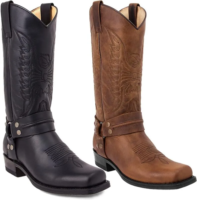 Men's traditional American flag casual British style thick sole wear-resistant thick heel suitable for spring and Fall high boots