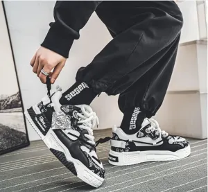 Men's Trendy Fashion Sneakers - Comfortable Non-Slip Lace-up Casual Shoes for Outdoor Activities, Fitness