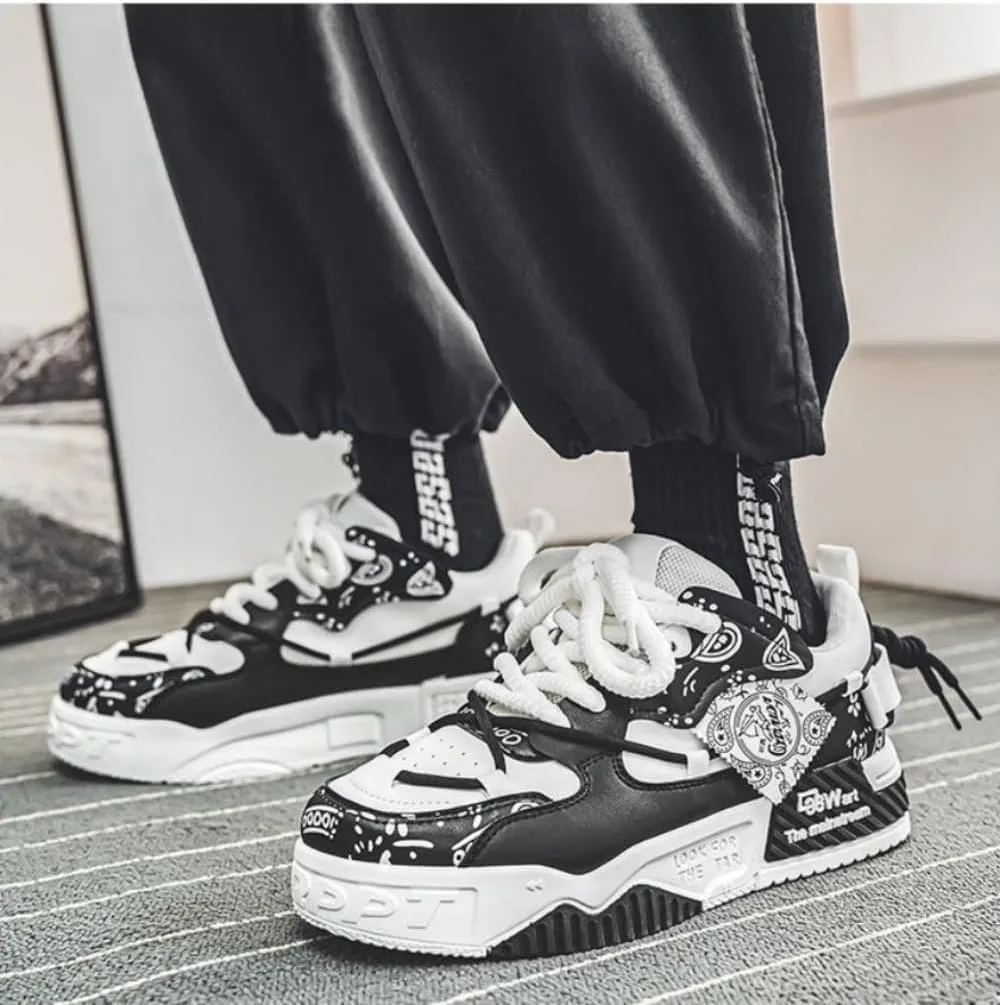 Men's Trendy Fashion Sneakers - Comfortable Non-Slip Lace-up Casual Shoes for Outdoor Activities, Fitness