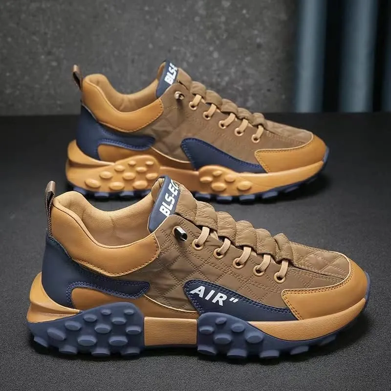Men's Trendy Lace-Up Street Style Sneakers for Outdoor Activities - Non-Slip Durable Comfort