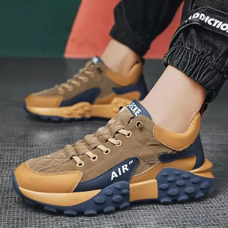 Men's Trendy Lace-Up Street Style Sneakers for Outdoor Activities - Non-Slip Durable Comfort