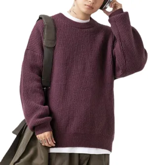 Men's Vintage Grandpa Aesthetic Sweaters Crewneck Knitted Sweatshirt Pullovers Y2K Grunge Clothing Korean Streetwear