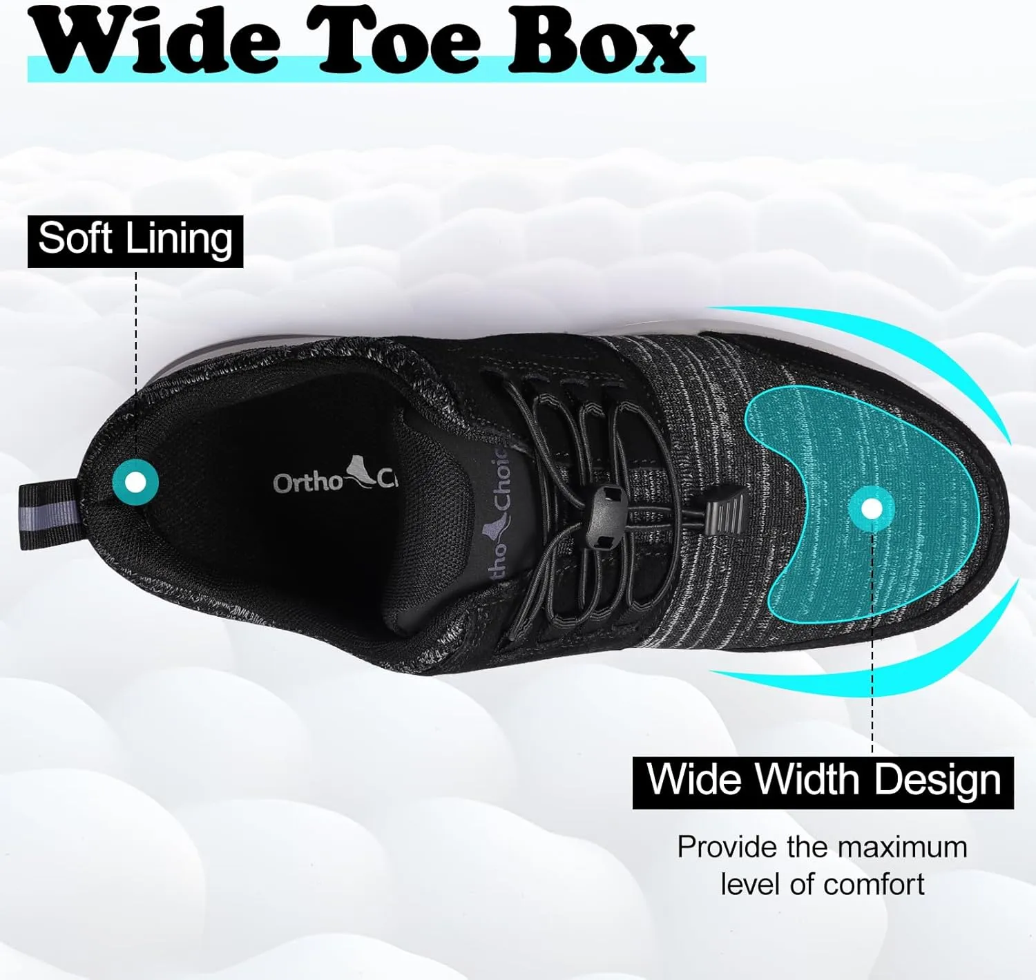 Mens Walking Shoes for Plantar Fasciitis, Orthopedic Sneakers for Men with Arch Support,Wide Toe Box Shoes for Pain Relief to Walking All Day.