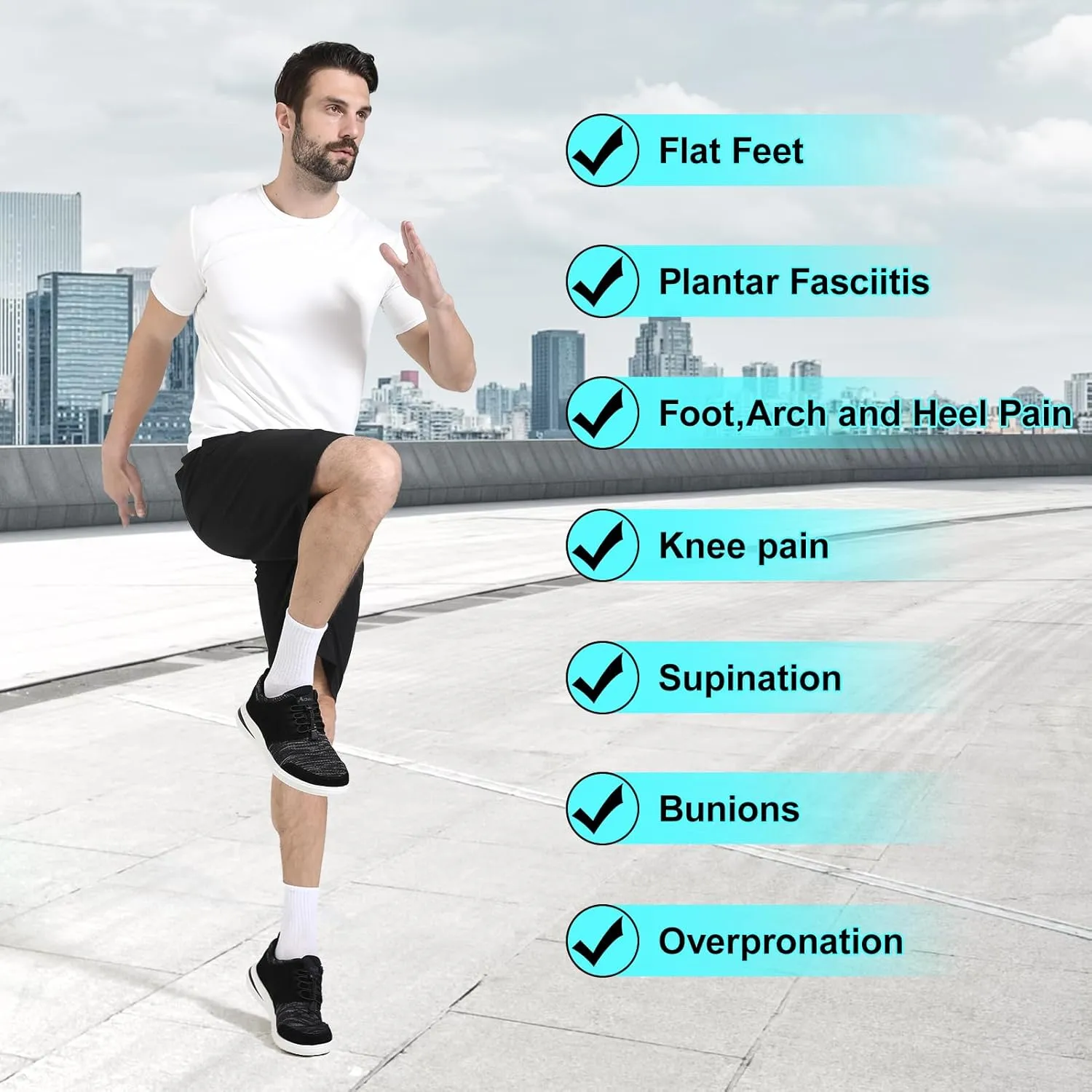Mens Walking Shoes for Plantar Fasciitis, Orthopedic Sneakers for Men with Arch Support,Wide Toe Box Shoes for Pain Relief to Walking All Day.