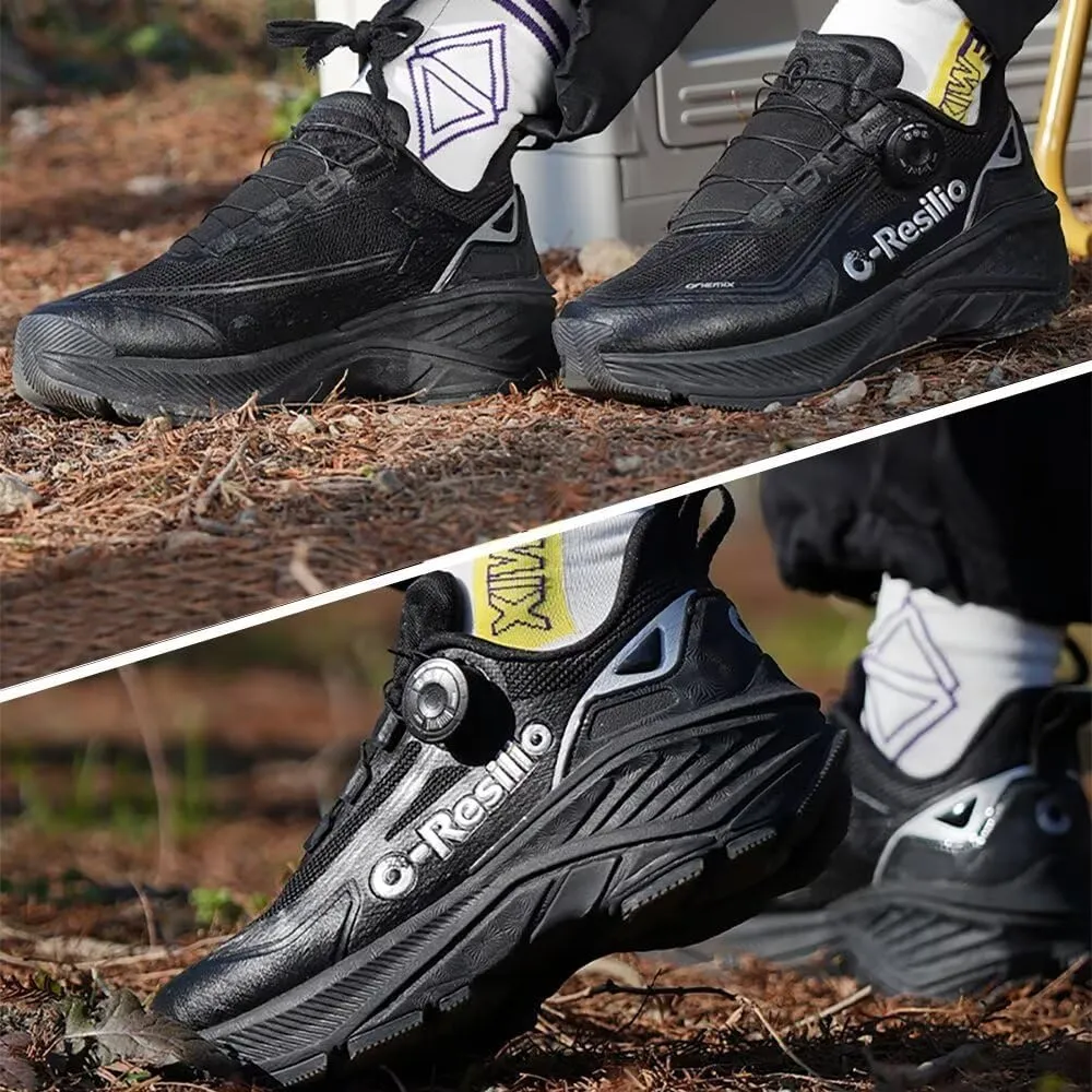 Mens Waterproof Hiking Shoes Quick Laces Outdoors Walking Trekking Camping Tennis Sneakers