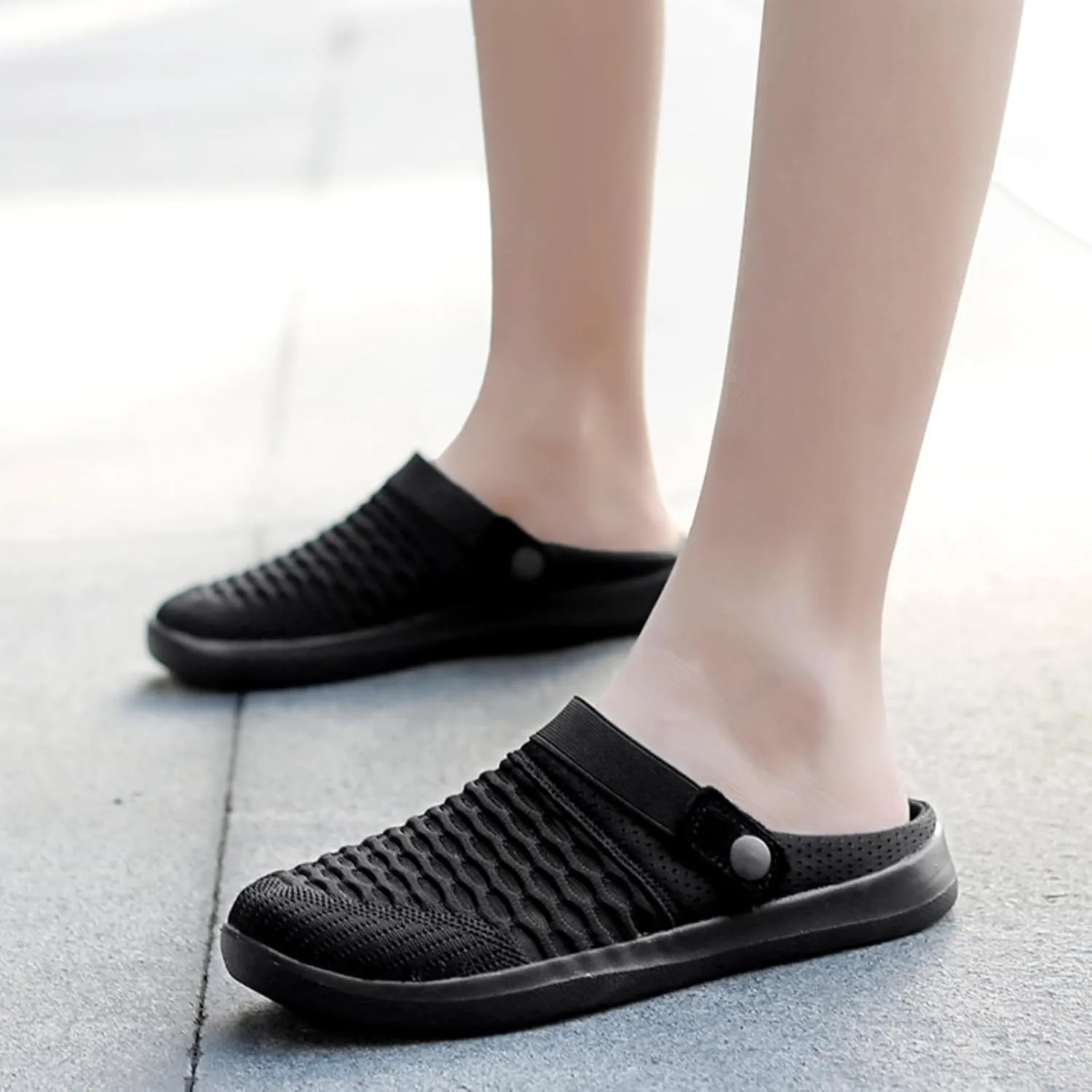 Mens Womens Mules & Clogs Garden Shoes Breathable Mesh Walking Mules Sneakers Open Back Slip On Shoes Non-Slip Outdoor Beach Sandals Unisex