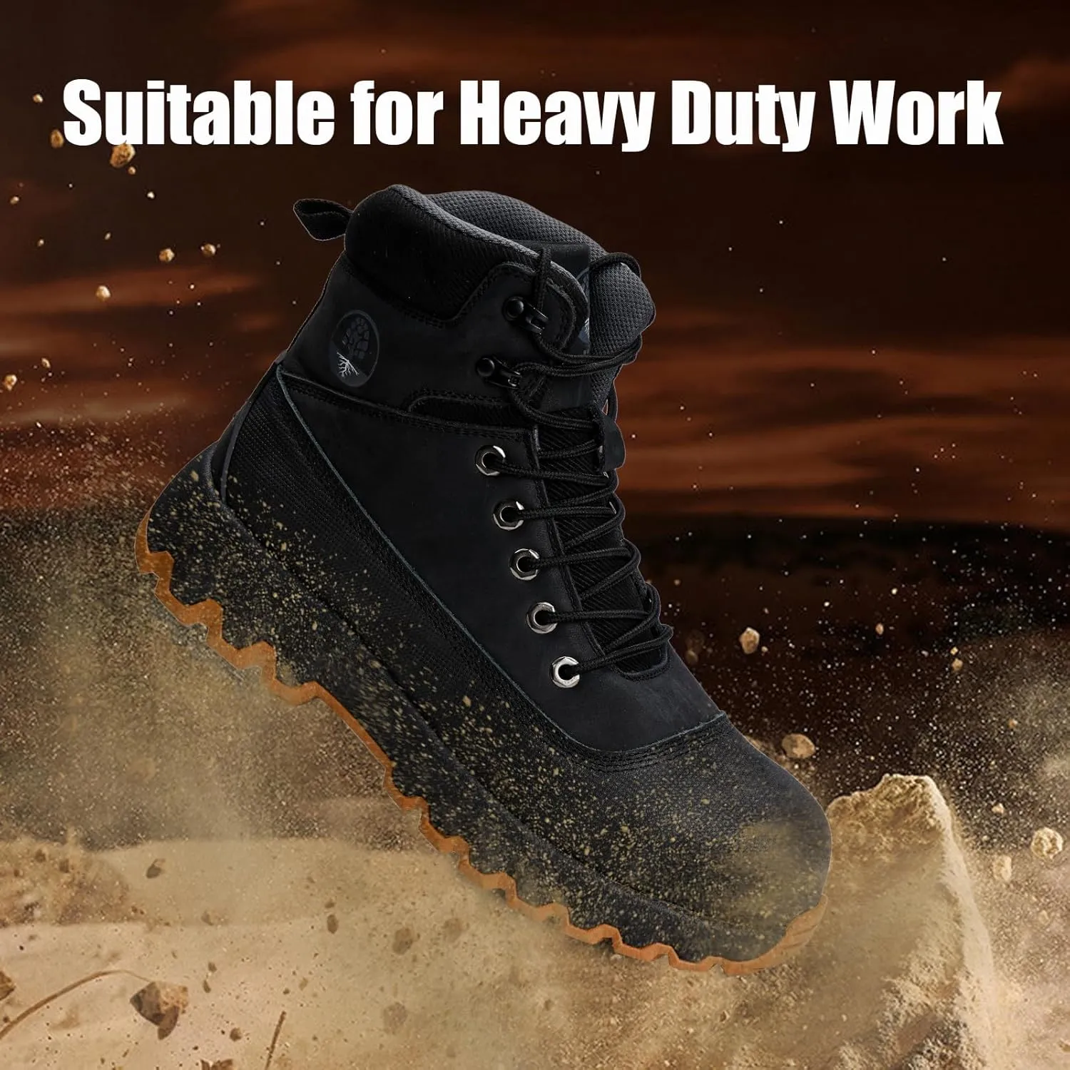 Mens work boots Composite Toe Boots for Men Genuine Leather Rubber Sole No Slip Waterproof Shoes Industrial & Construction Safety boots