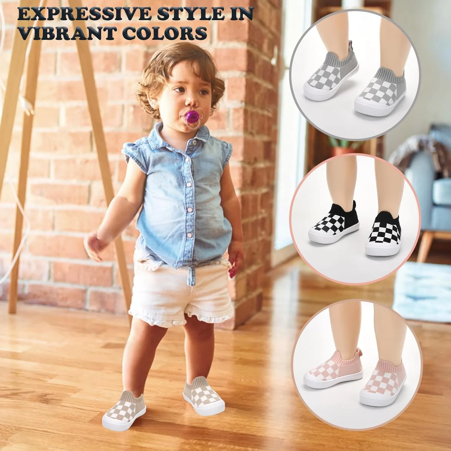 Mesh Toddler Shoes,Baby Sneakers Girls Boys, Baby Sock Shoe,Slip-On Baby Walking Shoes,Breathable Toddler Tennis Shoes,Baby Non-Slip Breathable Slippers with Soft Rubber Soles 6 9 12 18 24 Months