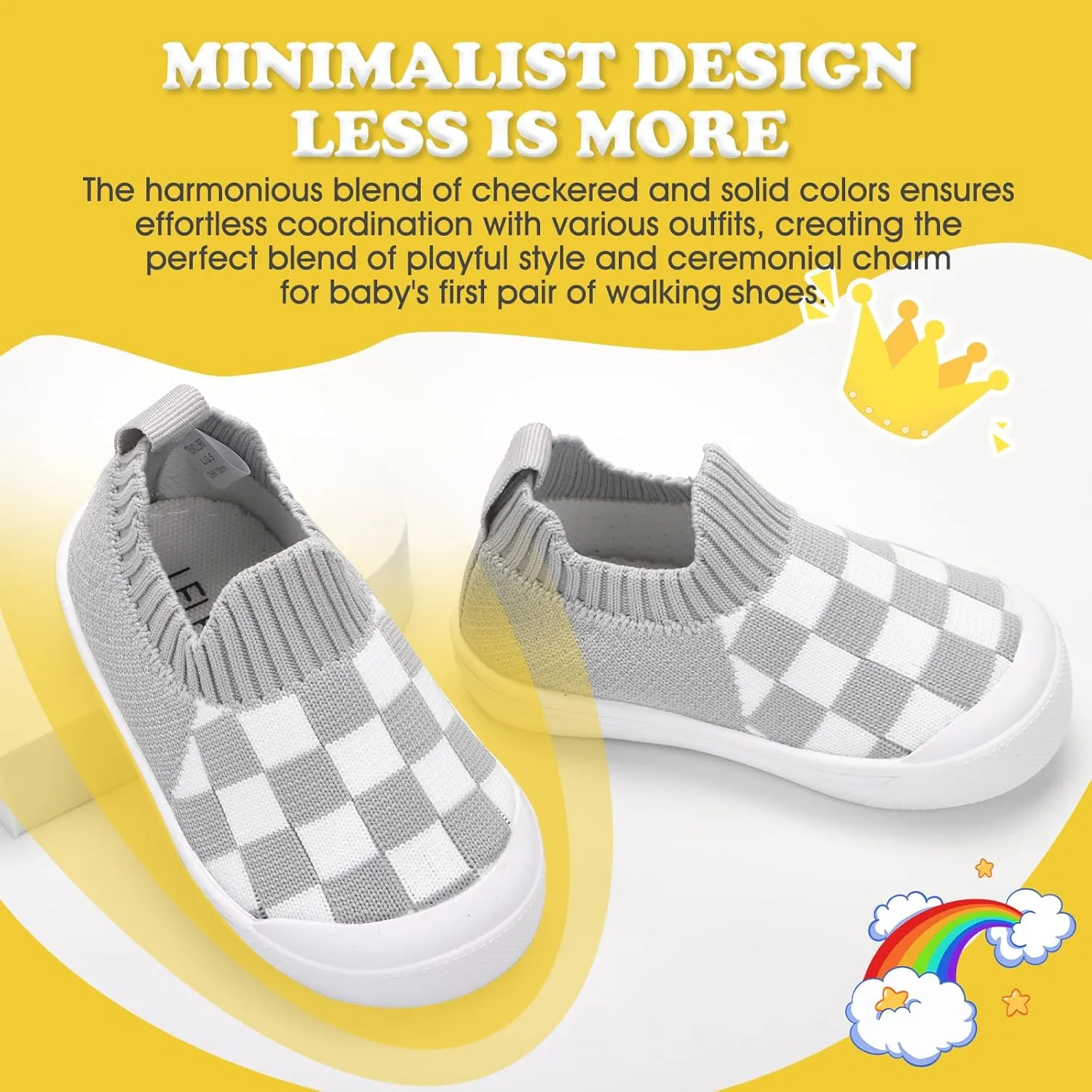 Mesh Toddler Shoes,Baby Sneakers Girls Boys, Baby Sock Shoe,Slip-On Baby Walking Shoes,Breathable Toddler Tennis Shoes,Baby Non-Slip Breathable Slippers with Soft Rubber Soles 6 9 12 18 24 Months