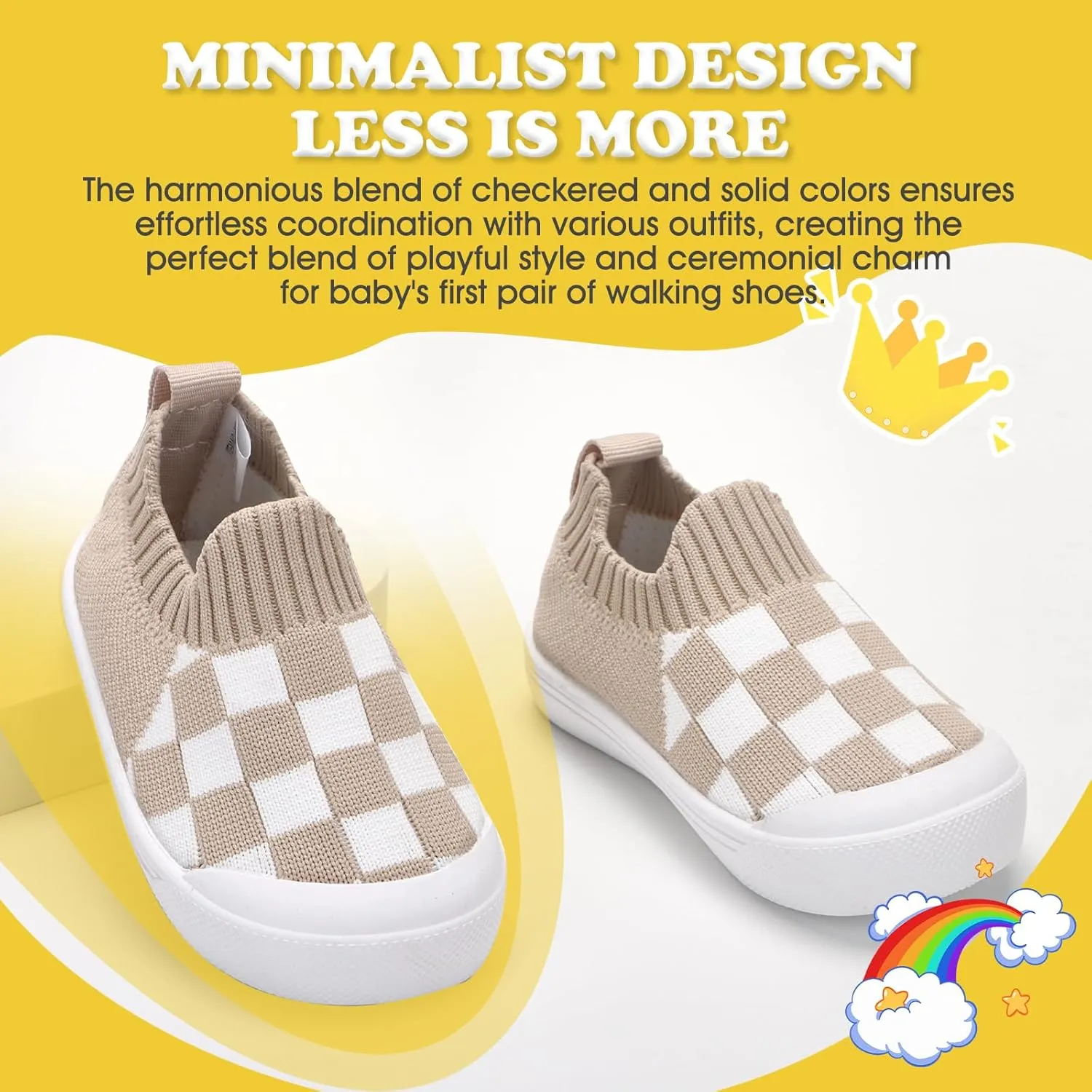 Mesh Toddler Shoes,Baby Sneakers Girls Boys, Baby Sock Shoe,Slip-On Baby Walking Shoes,Breathable Toddler Tennis Shoes,Baby Non-Slip Breathable Slippers with Soft Rubber Soles 6 9 12 18 24 Months