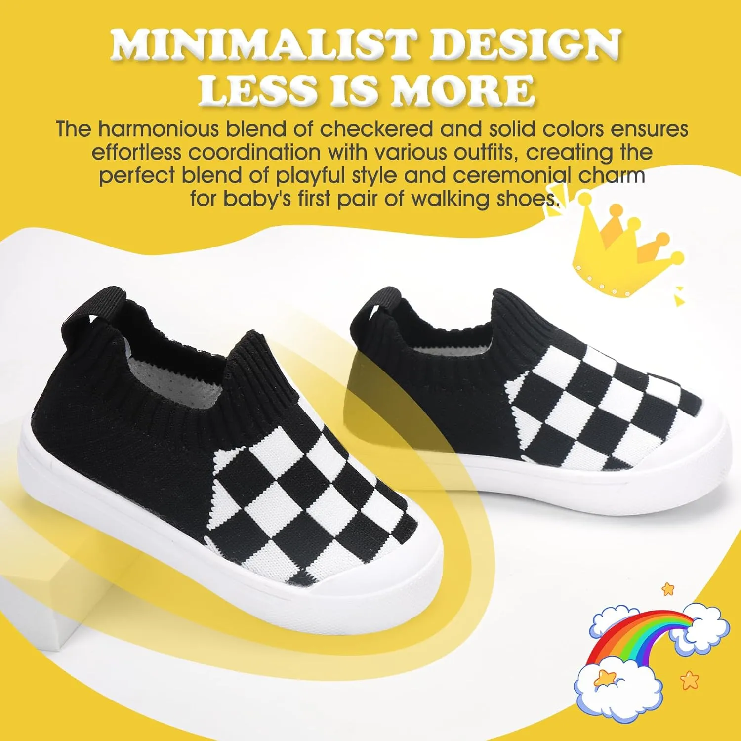 Mesh Toddler Shoes,Baby Sneakers Girls Boys, Baby Sock Shoe,Slip-On Baby Walking Shoes,Breathable Toddler Tennis Shoes,Baby Non-Slip Breathable Slippers with Soft Rubber Soles 6 9 12 18 24 Months