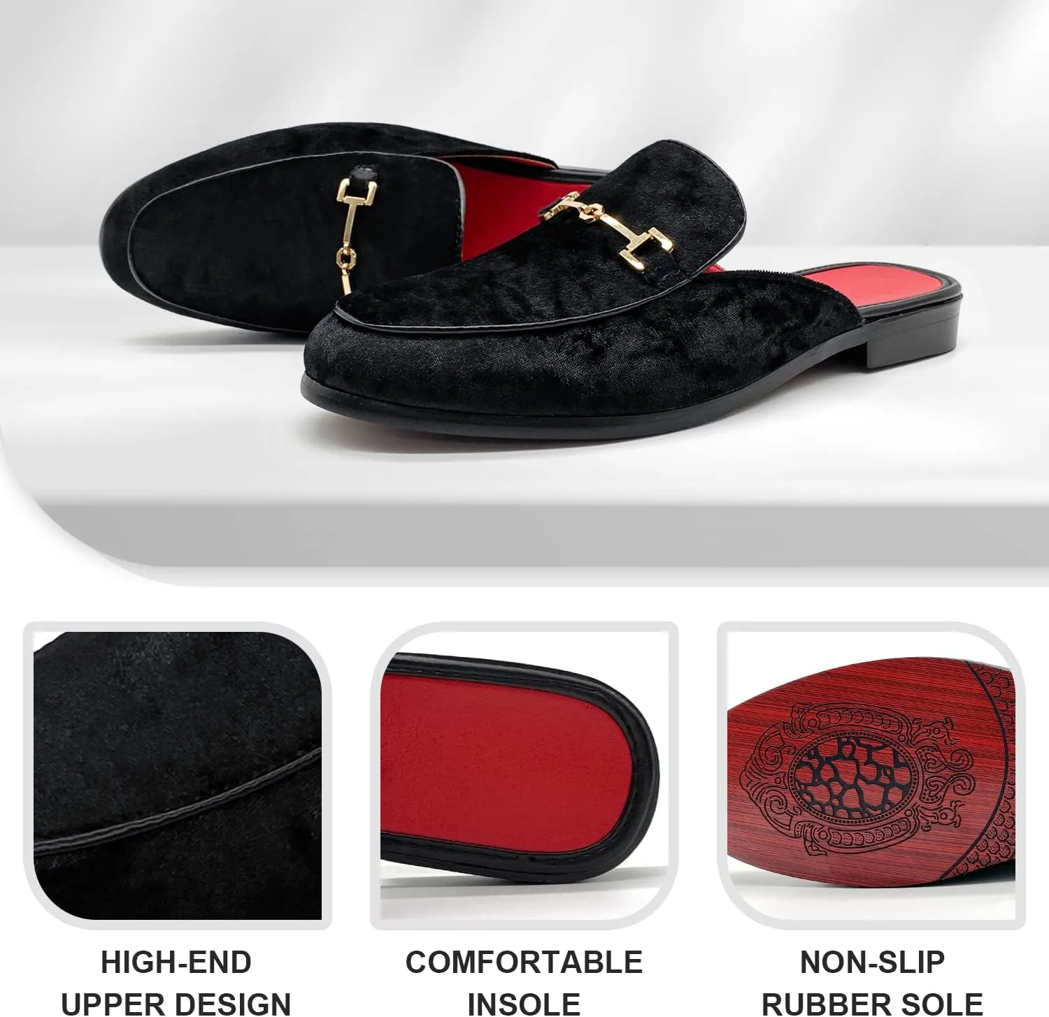 MHB Men's Mule Stylish Backless Slip-On Loafer Casual Dress Sandal Shoes Fashionable Slipper for Men Plus Size 7-13