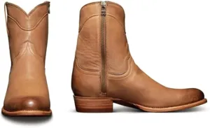 Mid-Height Boots for Men Round Toe Biker Motorcycle Boots Vintage Short Slip On Western Cowboy Large Size Knight
