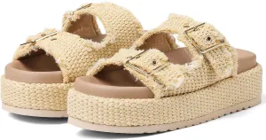 mikarka Raffia Platform Sandals for Women 2025: Resort Womens Sandals Comfortable - Summer Beach Sandals Buckle Straps Espadrilles Flatform Slides Mules