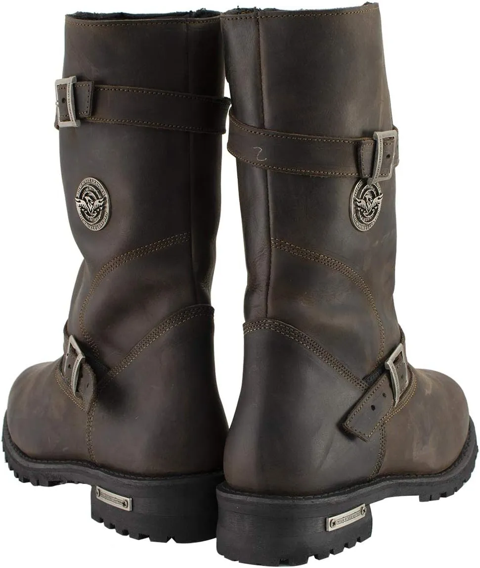 Milwaukee Leather MBM9063 Men's Classic Distressed Brown Leather Motorcycle Engineer Riding Biker Boots - 10