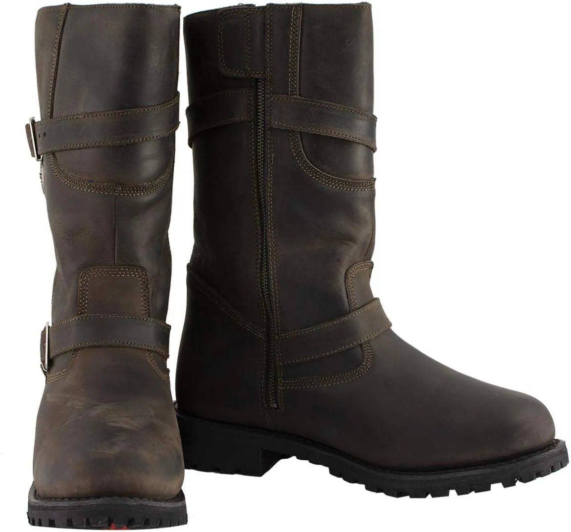 Milwaukee Leather MBM9063 Men's Classic Distressed Brown Leather Motorcycle Engineer Riding Biker Boots - 10