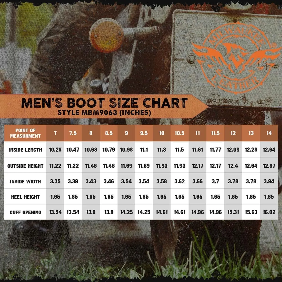 Milwaukee Leather MBM9063 Men's Classic Distressed Brown Leather Motorcycle Engineer Riding Biker Boots - 10