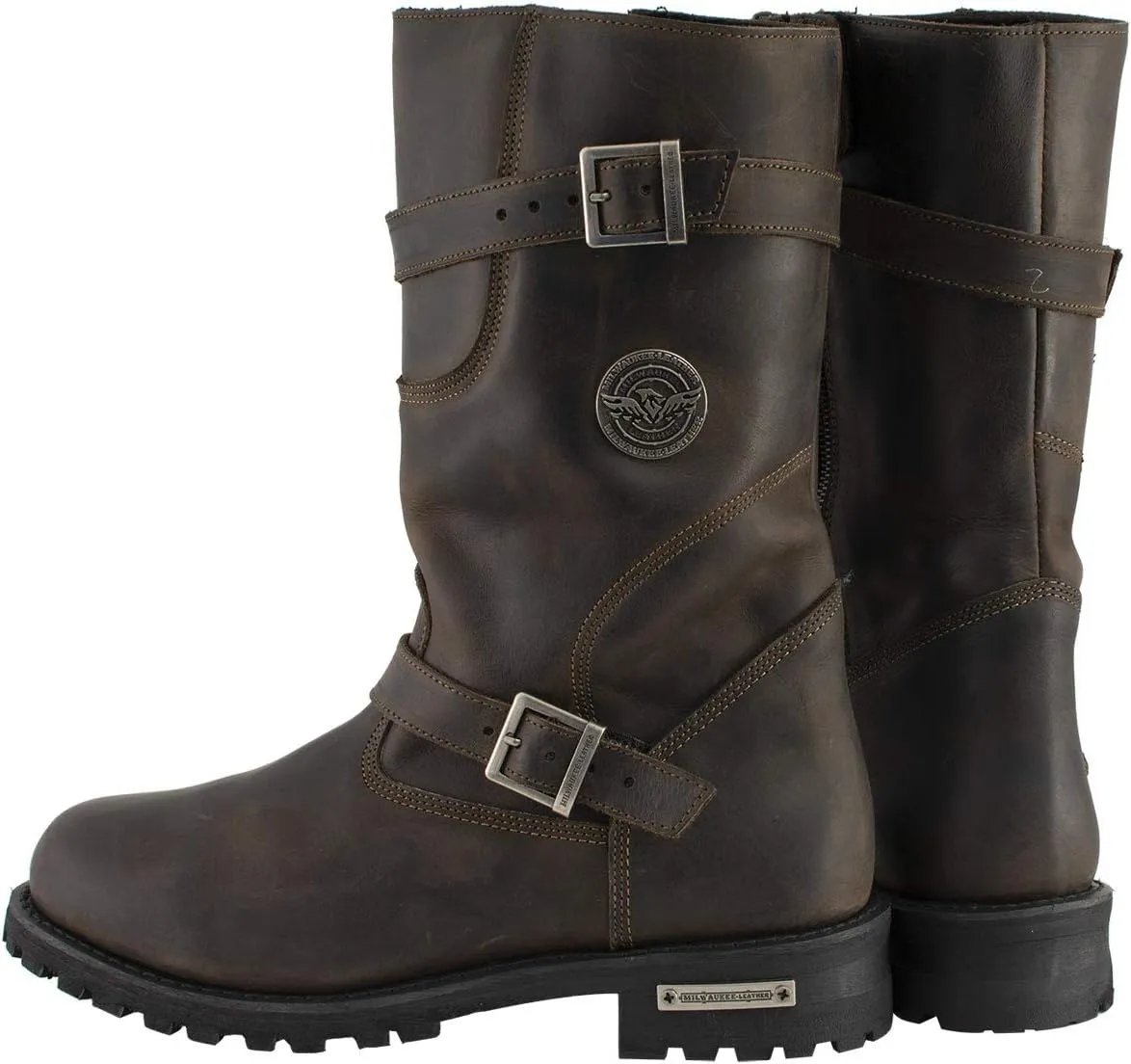 Milwaukee Leather MBM9063 Men's Classic Distressed Brown Leather Motorcycle Engineer Riding Biker Boots - 10