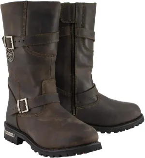 Milwaukee Leather MBM9063 Men's Classic Distressed Brown Leather Motorcycle Engineer Riding Biker Boots - 10