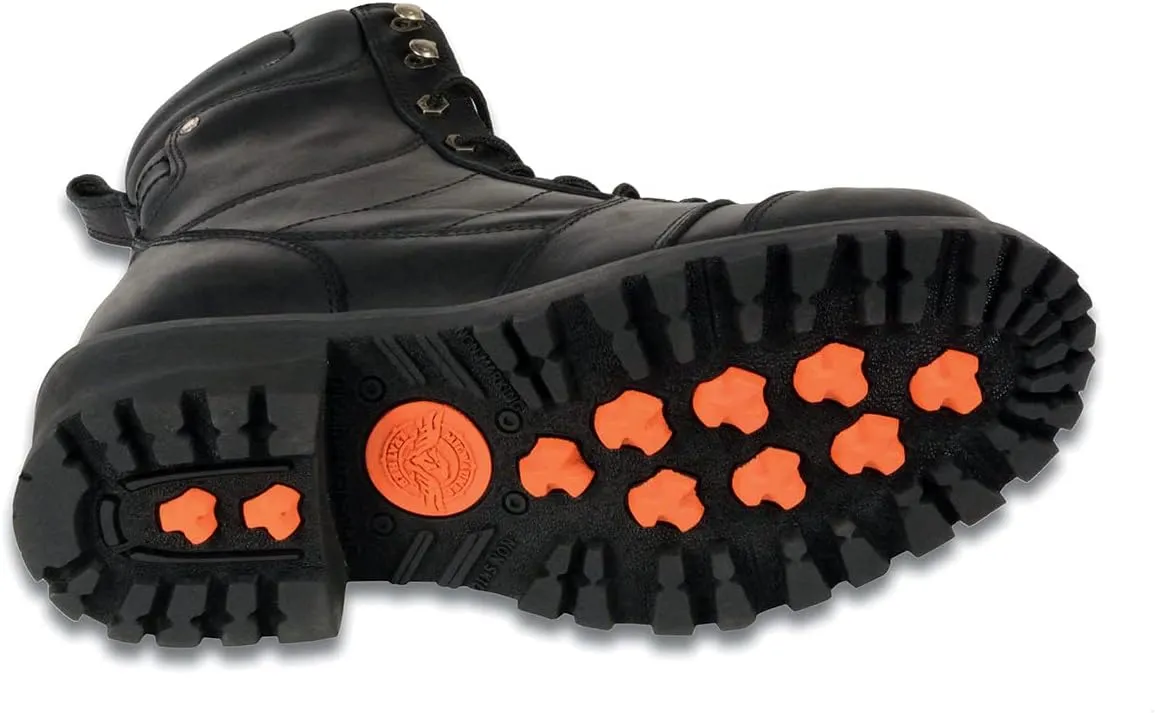 Milwaukee Leather Men's Classic Black Leather 8-inch Lace-Up Logger Motorcycle Rider Boots MBM9030-10