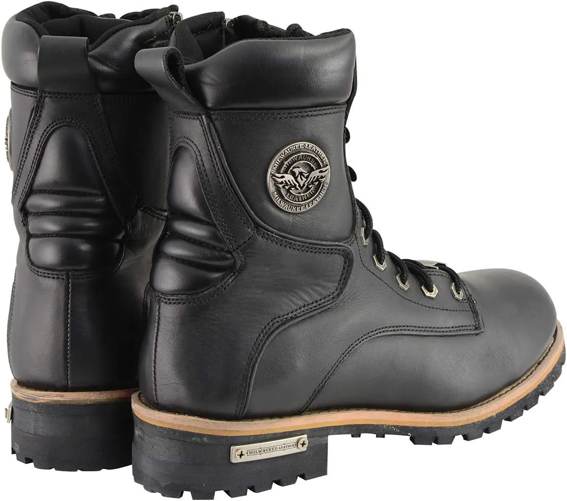 Milwaukee Leather Men's Classic Boots with Side Zip Closure
