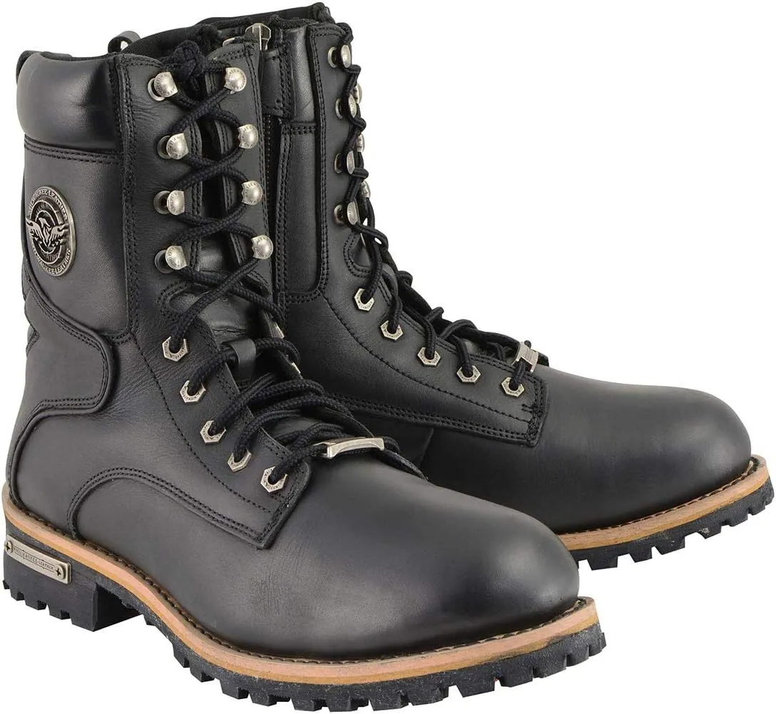 Milwaukee Leather Men's Classic Boots with Side Zip Closure