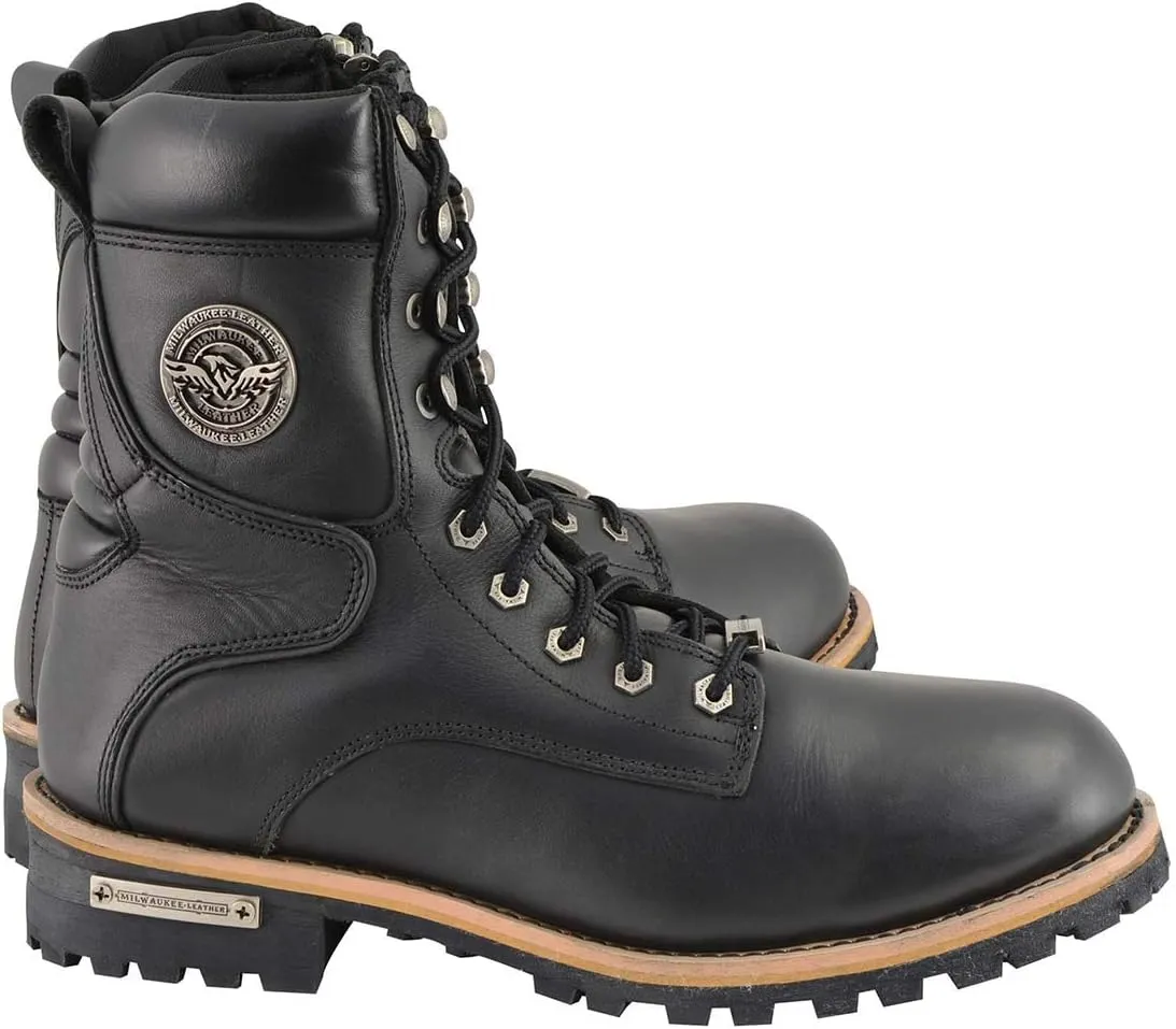 Milwaukee Leather Men's Classic Boots with Side Zip Closure