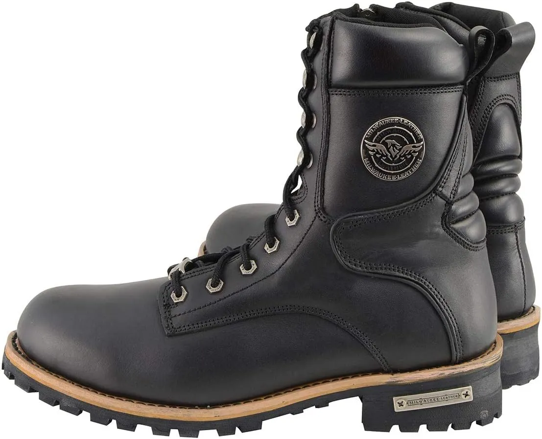 Milwaukee Leather Men's Classic Boots with Side Zip Closure