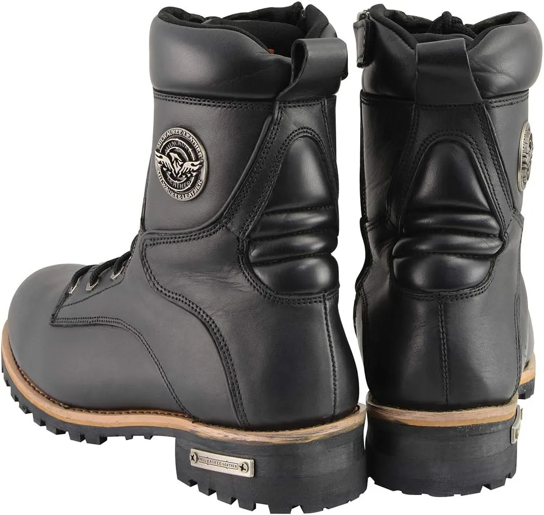 Milwaukee Leather Men's Classic Boots with Side Zip Closure