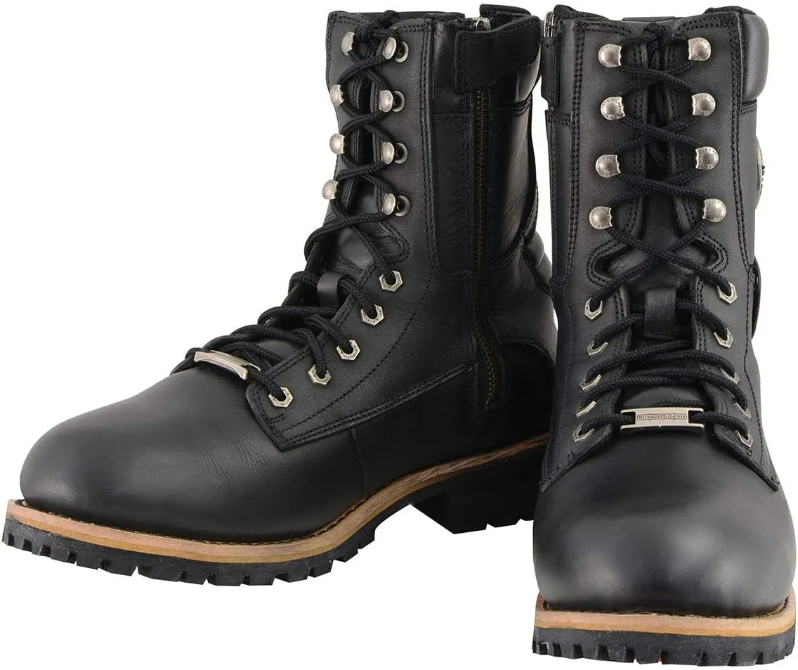 Milwaukee Leather Men's Classic Boots with Side Zip Closure