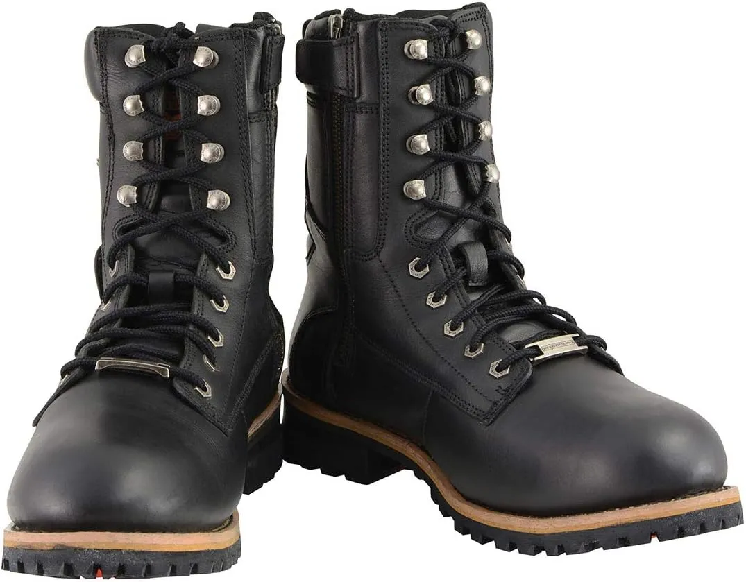 Milwaukee Leather Men's Classic Boots with Side Zip Closure