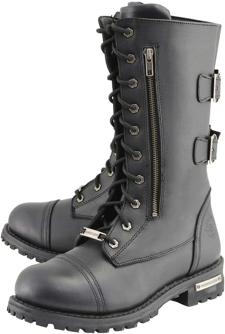 Milwaukee Leather Men’s Premium Leather Classic Engineer Motorcycle Riding Boots Collection - 13