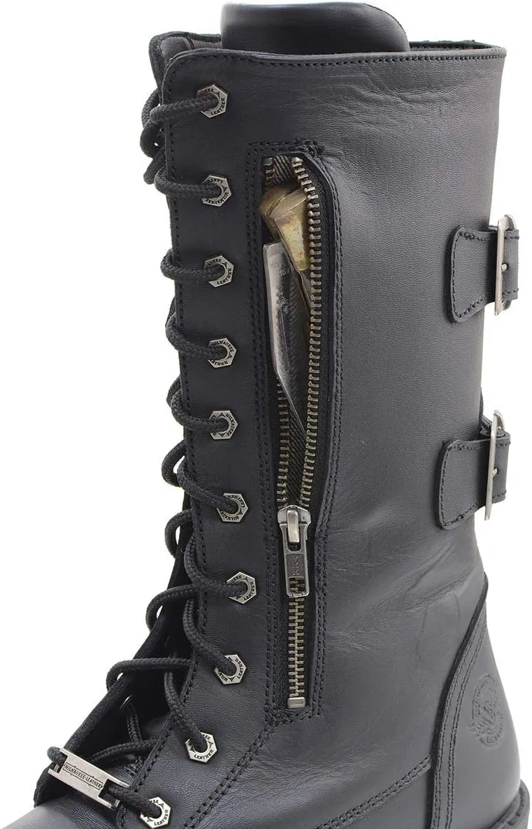 Milwaukee Leather Men’s Premium Leather Classic Engineer Motorcycle Riding Boots Collection - 13