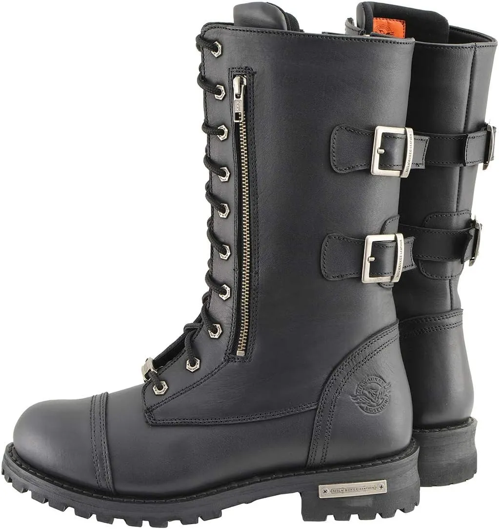 Milwaukee Leather Men’s Premium Leather Classic Engineer Motorcycle Riding Boots Collection - 13