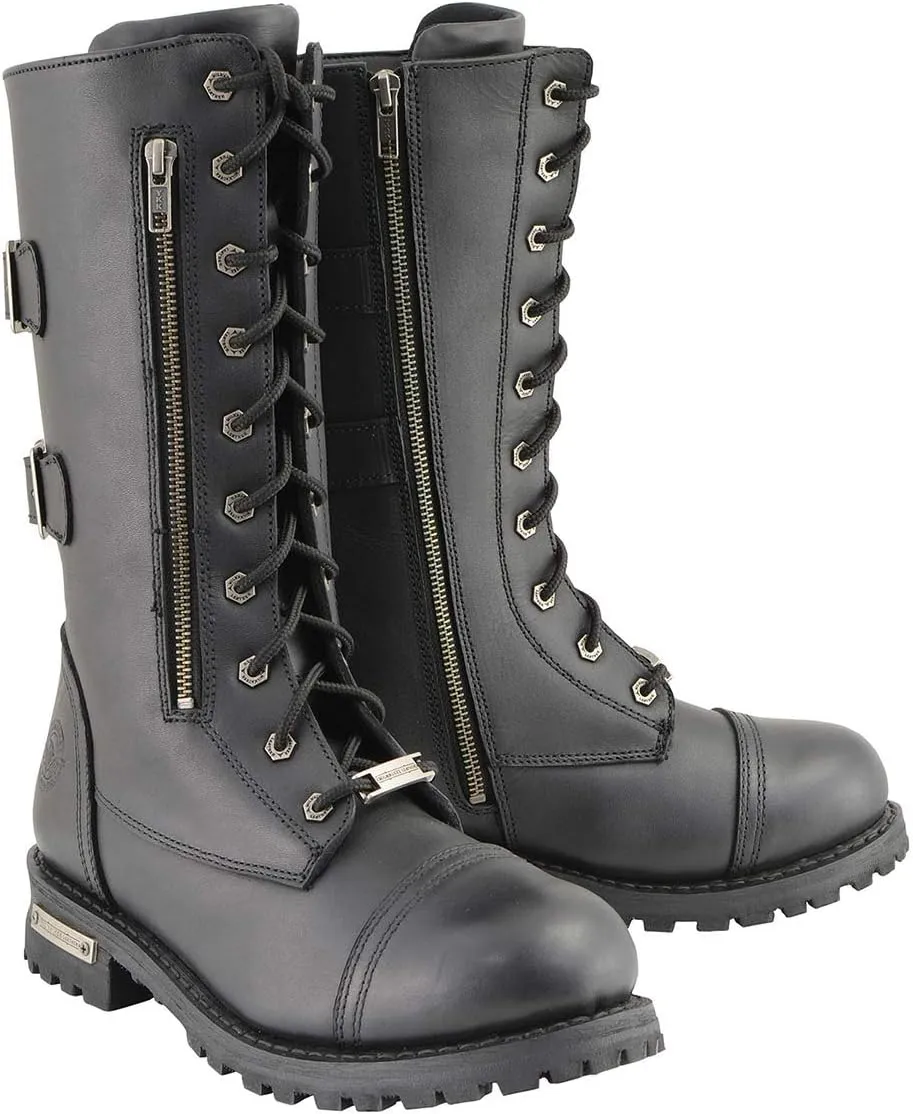Milwaukee Leather Men’s Premium Leather Classic Engineer Motorcycle Riding Boots Collection - 13