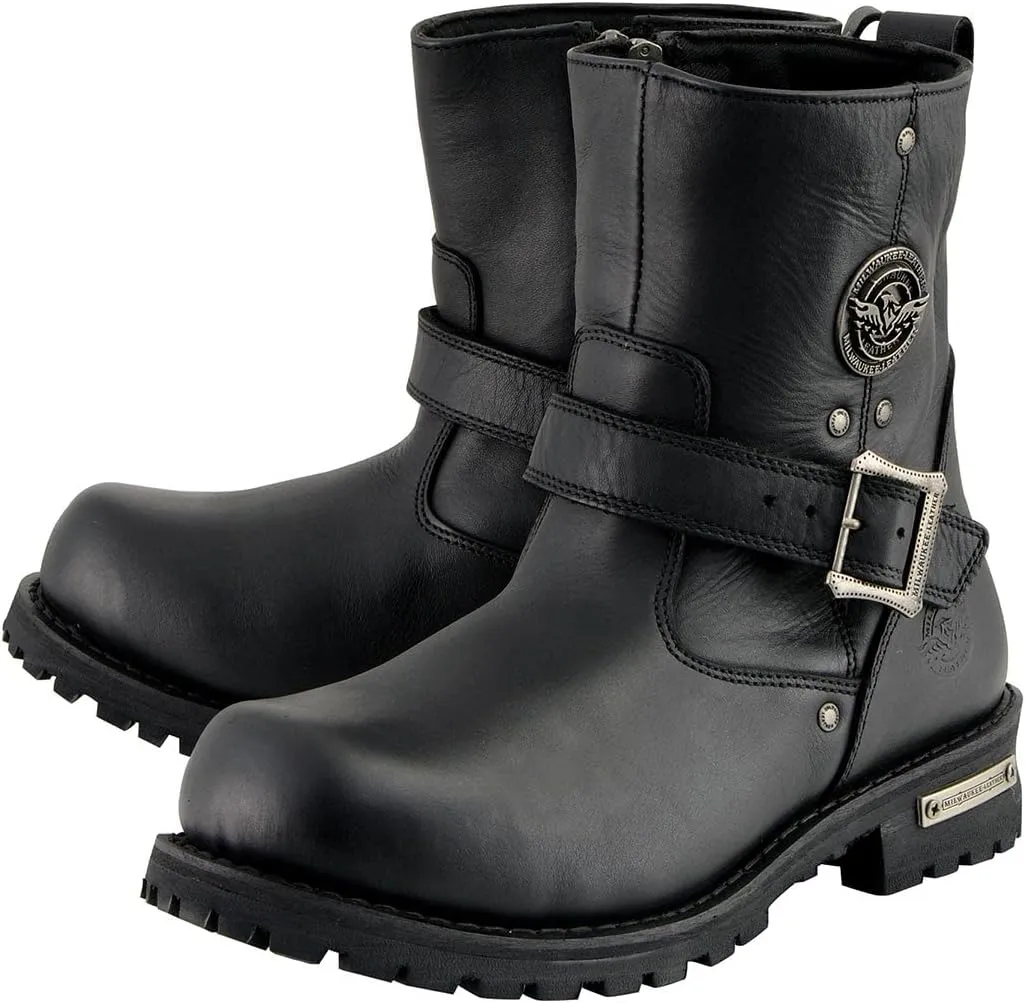 Milwaukee Leather Men’s Premium Leather Classic Engineer Motorcycle Riding Boots Collection - 8.5