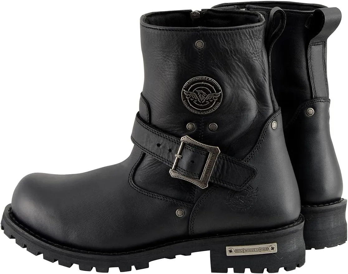 Milwaukee Leather Men’s Premium Leather Classic Engineer Motorcycle Riding Boots Collection - 8.5