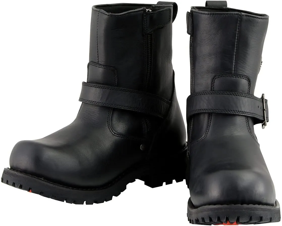 Milwaukee Leather Men’s Premium Leather Classic Engineer Motorcycle Riding Boots Collection - 8.5
