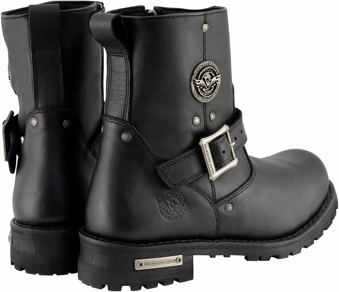 Milwaukee Leather Men’s Premium Leather Classic Engineer Motorcycle Riding Boots Collection - 8.5