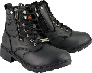 Milwaukee Leather Women's Premium Leather Lace-Up Motorcycle Rider Boots Collection MBL - 8.5W