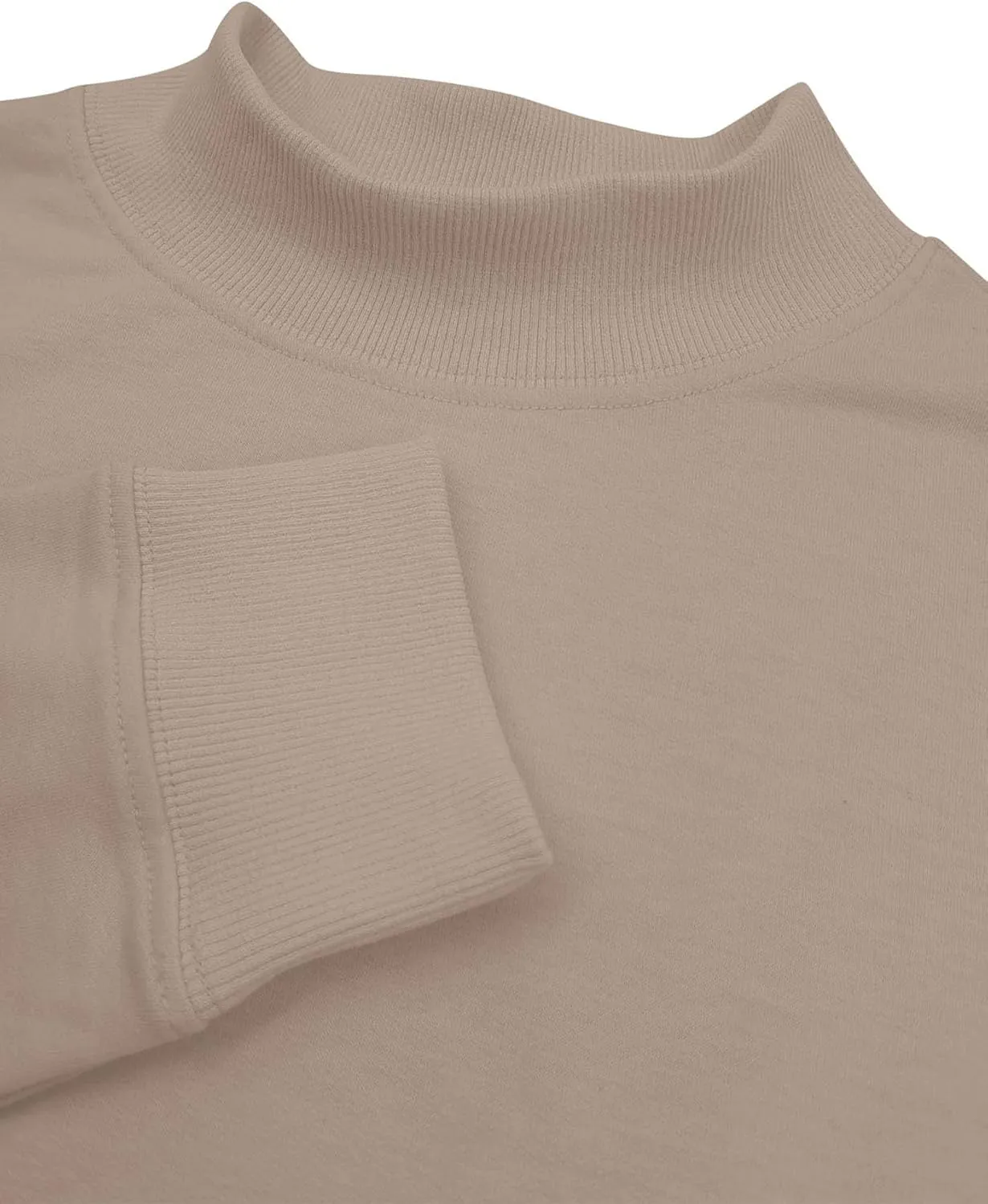 Minclouse Women's Casual Long sleeves Sweatshirt Tops Basic Loose Fit Mock Turtleneck Lightweight Tunic Pullover With Pocket