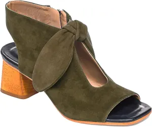 MOOMMO Women Heeled Sandals with Bow Open Toe Low Chunky Block Heel Sandal Booties Cutout 2" Heels Backless Slingback Dress Shoes Peep Toe Back Zipper Suede Sandal Dressy Casual Summer Beach 4-13 M US