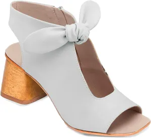 MOOMMO Women Heeled Sandals with Bow Open Toe Low Chunky Block Heel Sandal Booties Cutout 2" Heels Backless Slingback Dress Shoes Peep Toe Back Zipper Suede Sandal Dressy Summer Beach Casual 4-13 M US