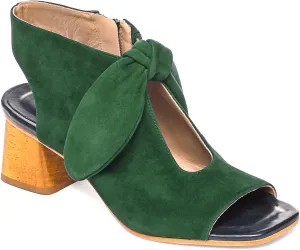 MOOMMO Women Heeled Sandals with Bow Open Toe Low Chunky Block Heel Sandal Booties Cutout 2" Heels Backless Slingback Dress Shoes Peep Toe Back Zipper Suede Sandal Dressy Summer Beach Casual 4-13 M US